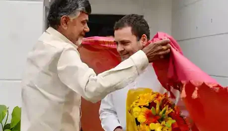 महागठबंधन में शामिल होने का इशारा करते हुए राहुल से मिले चंद्रबाबू नायडू कहा – देश बचाने के लिए हम साथ आ रहे हैं