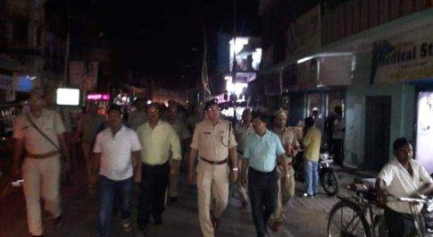 पुलिस कप्तान ने किया शहर में रूट मार्च हटवाया अतिक्रमण