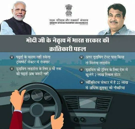 ड्राईविंग लाइसेंस के लिए आठवीं तक की अनिवार्यता खत्म