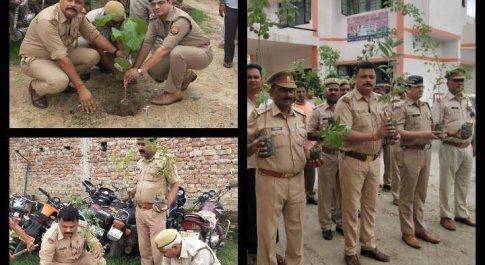 सिद्धार्थनगर। बाँसी पुलिस द्वारा किया गया वृक्षारोपण