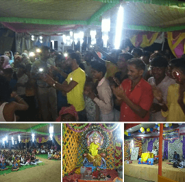 सन्तकबीरनगर। श्रीमद्भागवत कथा रात्रि के समय श्रोता श्रद्धालुओ जनों की उमड़ी भीड़