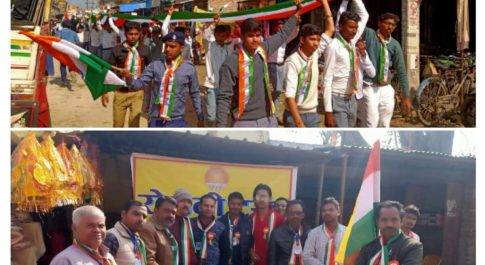 भव्य तिरंगा यात्रा निकाल कर सैनिको के शहादत को याद किया गया