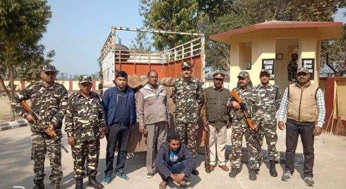 महराजगंज। एसएसबी जवानों ने पीकप पर लदी 13 बोटा सागौन सहित चालक को किया गिरफ्तार,