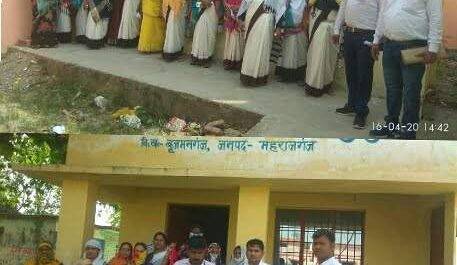 महराजगंज। सीएचसी बृजमनगंज द्वारा 24 उपकेंद्र पर दिया गया सेनेटराइज, मास्क, टेबलेट
