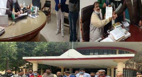 चोरी खुलासे में देरी होने पर व्या.मं.अध्यक्ष किशन जायसवाल ने धरना प्रदर्शन के लिए डीएम एसपी को दिया ज्ञापन