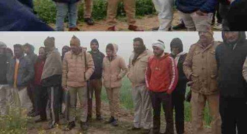 गला रेतकर हुई युवती की नृशंस हत्या सरसों के खेत में मिली लाश जिले के आला अधिकारी डाग स्कवॉड टीम के साथ पहुंचे घटना स्थल