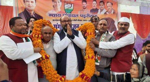 संगठन सृजन अभियान कार्यक्रम मे अजय कुमार लल्लू का जोरदार हुआ स्वागत