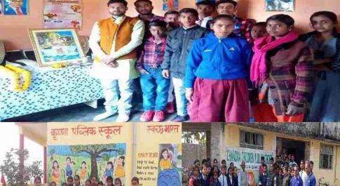 महराजगंज। बृजमनगंज क्षेत्र के अलग अलग स्कूलो में मनाया गया बसंत पंचमी कार्यक्रम