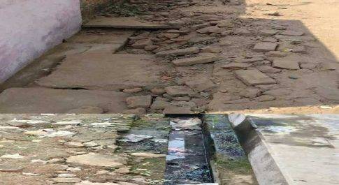 महराजगंज। नवसृजित नगर पंचायत बृजमनगंज में नालियों का बुरा हाल