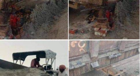 महराजगंज। बालू लदा ट्रैक्टर ट्राली का पहिया निकला, बड़ा हादसा टला