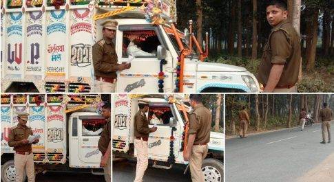 महराजगंज। बृजमनगंज पुलिस ने चलाया सघन चेकिंग अभियान, 11 गाड़ियों से ₹16500 का वसूला जुर्माना
