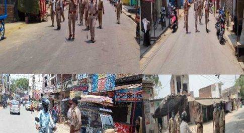 कोरोना के बढ़ते संक्रमण को रोकने के लिए महराजगंज पुलिस सड़क पर उतरी