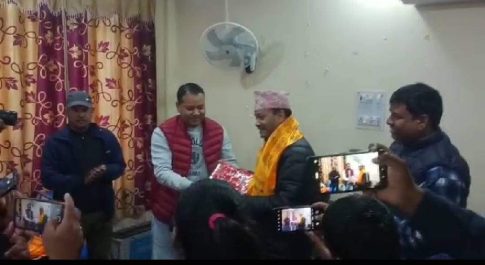 नेपाल पत्रकार महासंघ बाँके के पदाधिकारीयो ने खेलकुद मन्त्री का किया स्वागत