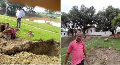 आस्था व राष्ट्र को सम्मान देते हुए सफाई कर्मियों ने रातों-रात पिंडियों को किया स्थापित