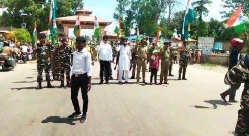 रुपईडीहा पुलिस द्वारा निकाली गयी भव्य तिरंगा यात्रा