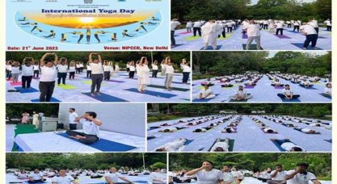 महिला एवं बाल विकास मंत्रालय के अधिकारियों ने 9वां अंतर्राष्ट्रीय योग दिवस मनाया