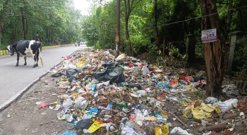 कूड़ा डालकर वसुंधरा सेक्टर-5 में ग्रीन बेल्ट व सड़क को खराब करने पर आमादा ‘नगर निगम गाजियाबाद’
